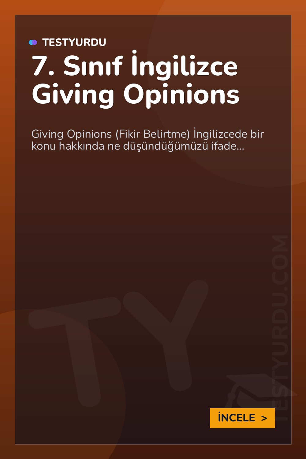 7. Sınıf İngilizce Giving Opinions
