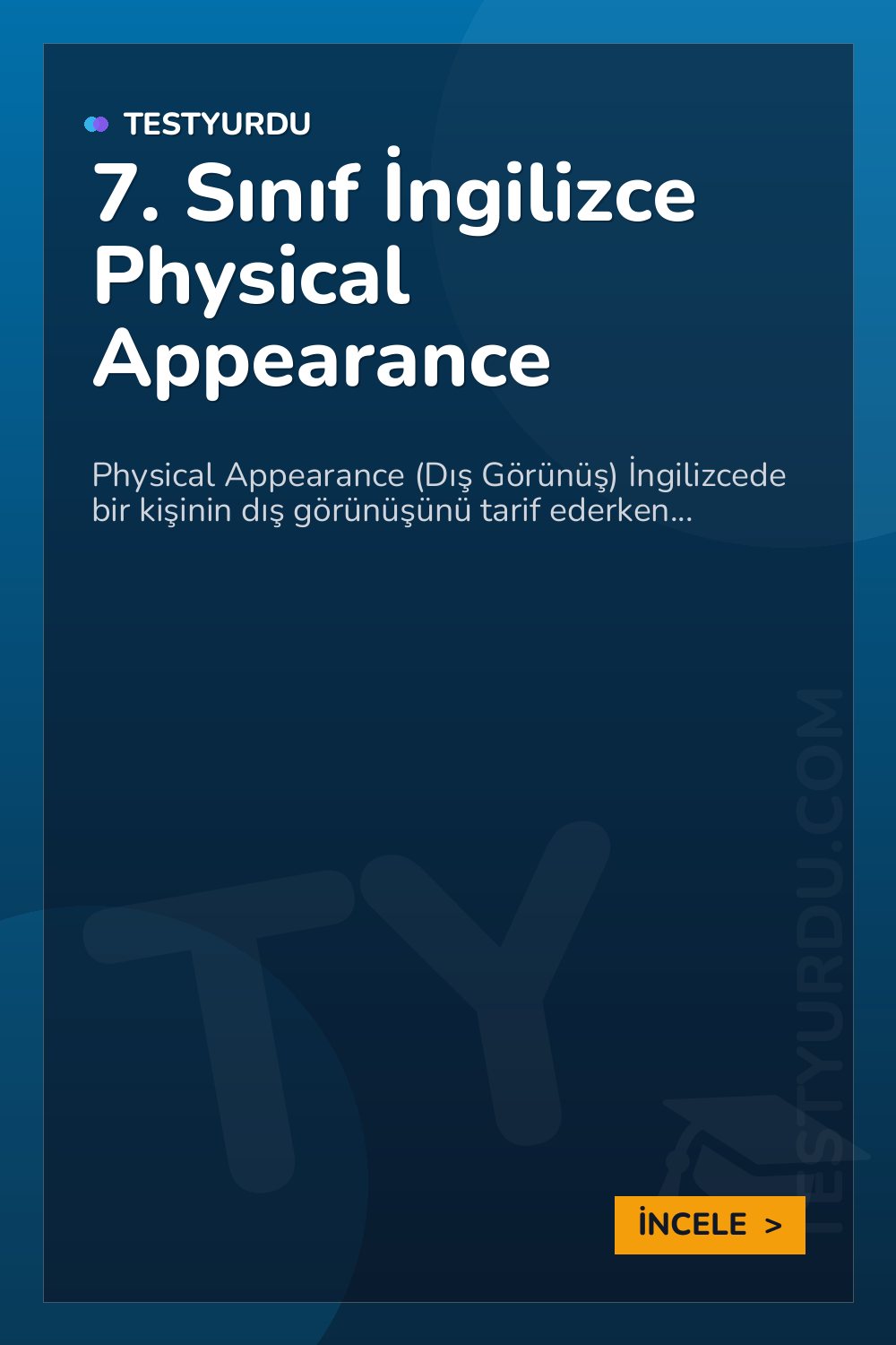 7. Sınıf İngilizce Physical Appearance