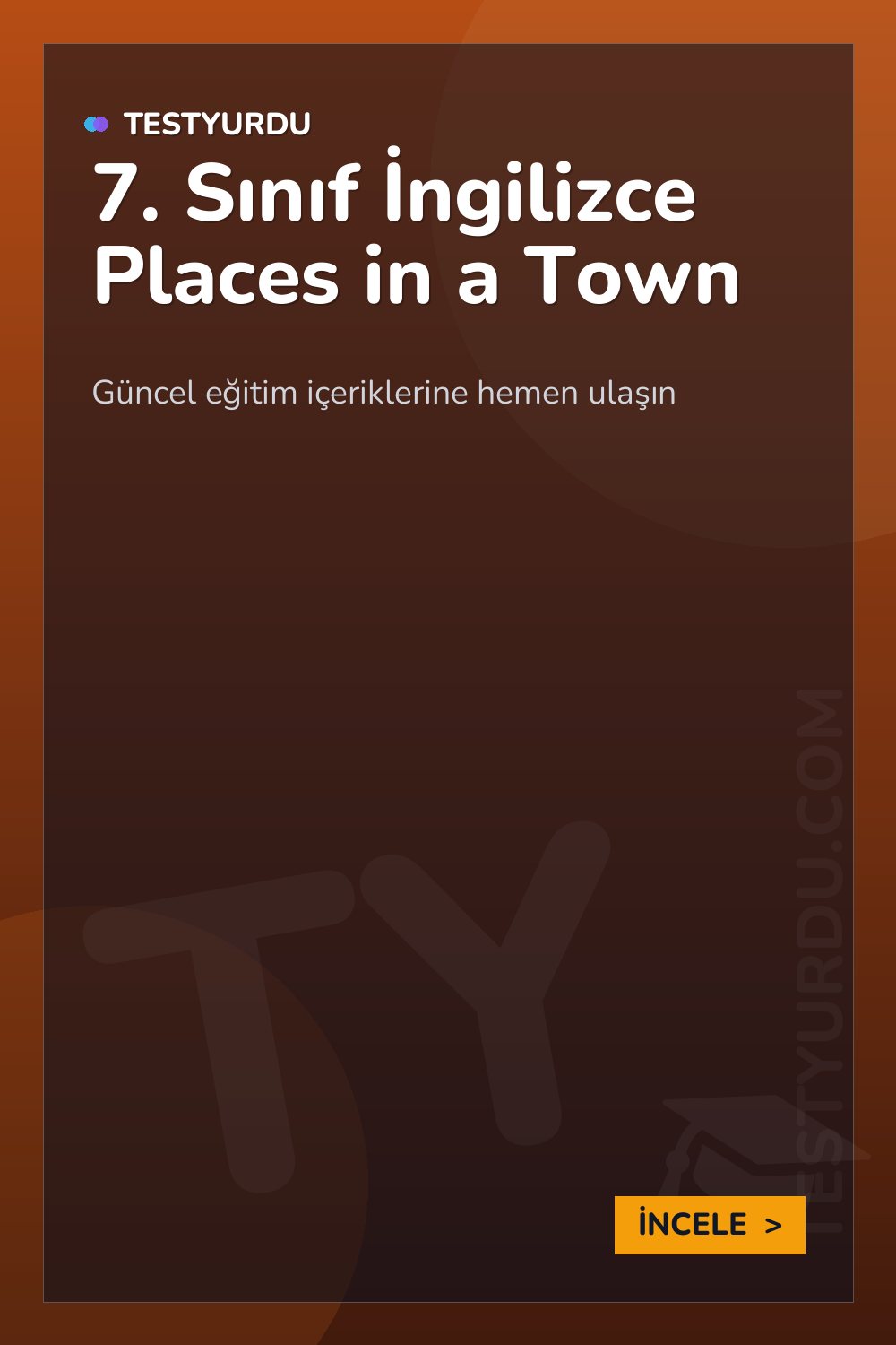 7. Sınıf İngilizce Places in a Town