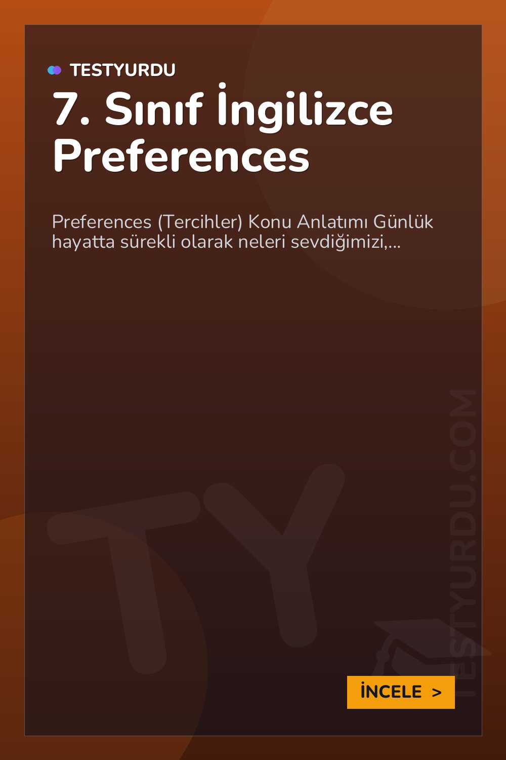7. Sınıf İngilizce Preferences