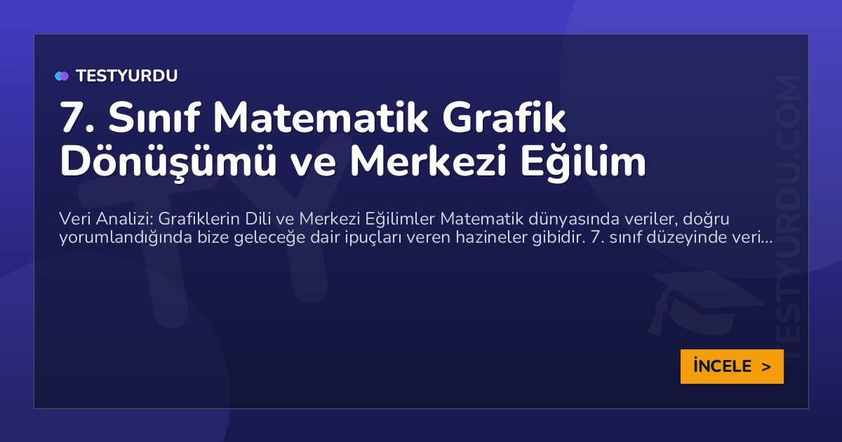 7. Sınıf Matematik Grafik Dönüşümü ve Merkezi Eğilim 1 7. Sınıf Matematik Grafik Dönüşümü ve Merkezi Eğilim