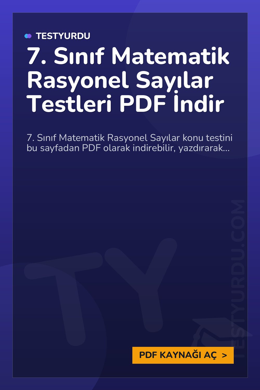 7. Sınıf Matematik Rasyonel Sayılar Testleri PDF İndir