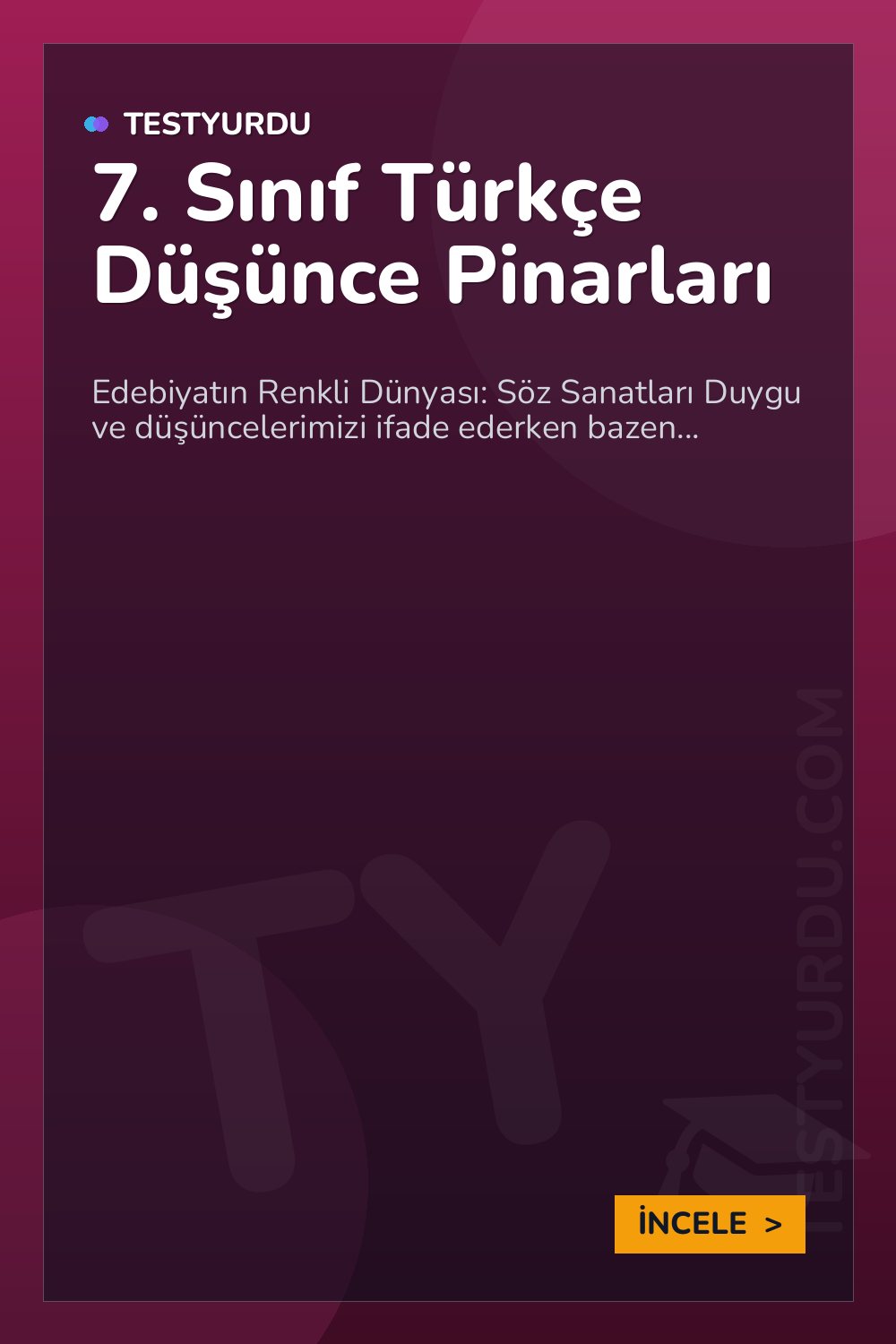 7. Sınıf Türkçe Düşünce Pinarları