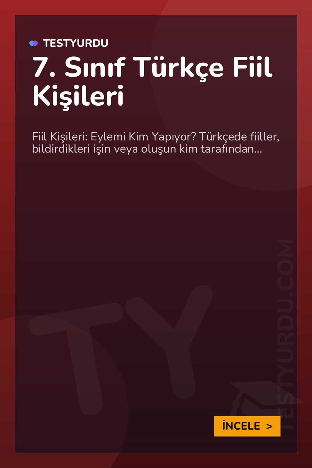 7. Sınıf Türkçe Fiil Kişileri