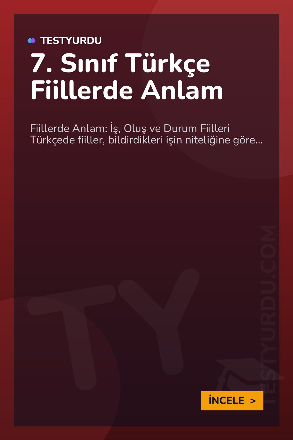 7. Sınıf Türkçe Fiillerde Anlam