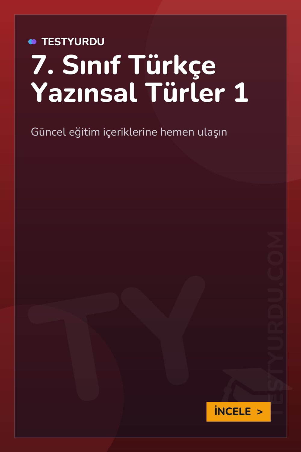 7. Sınıf Türkçe Yazınsal Türler 1