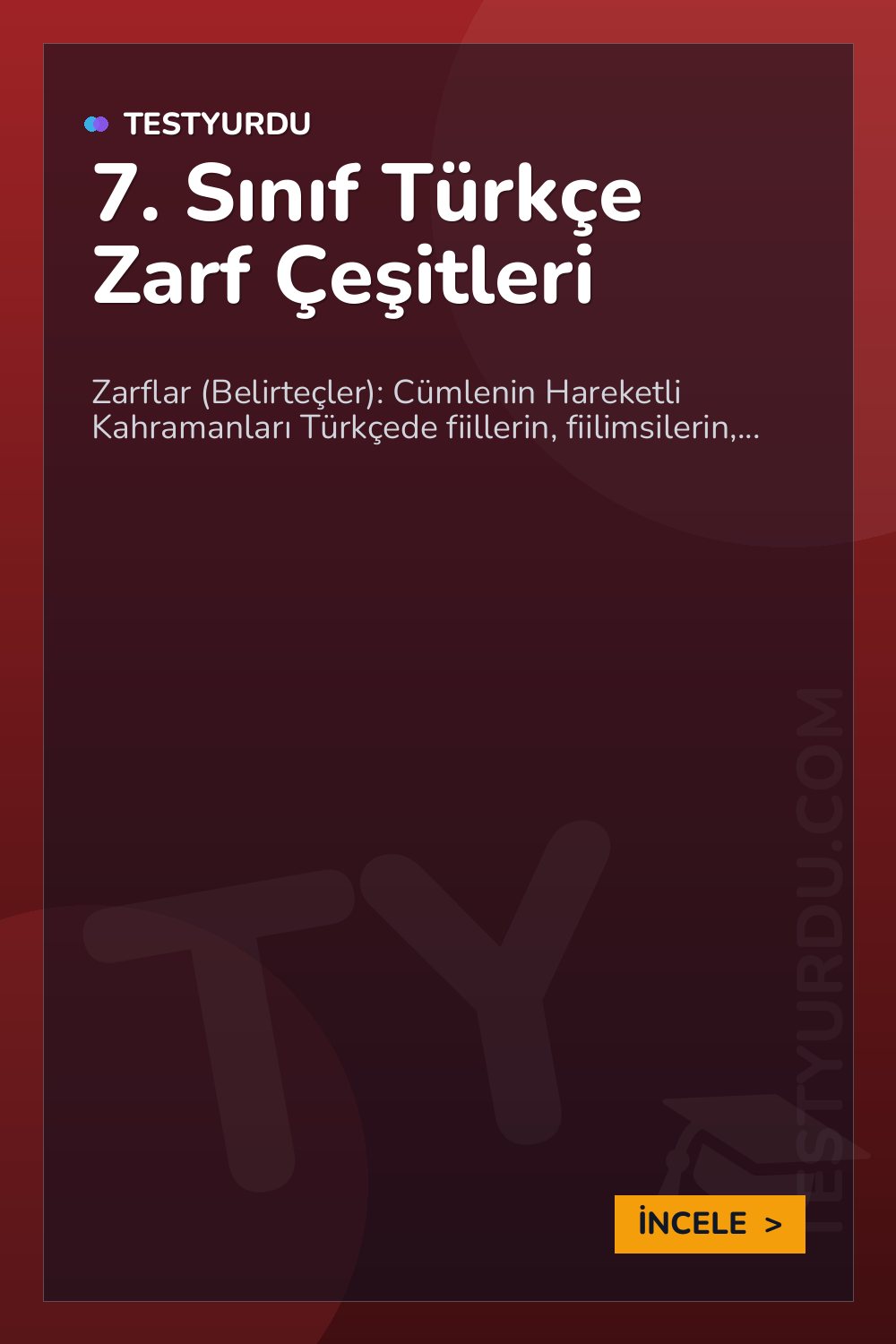 7. Sınıf Türkçe Zarf Çeşitleri