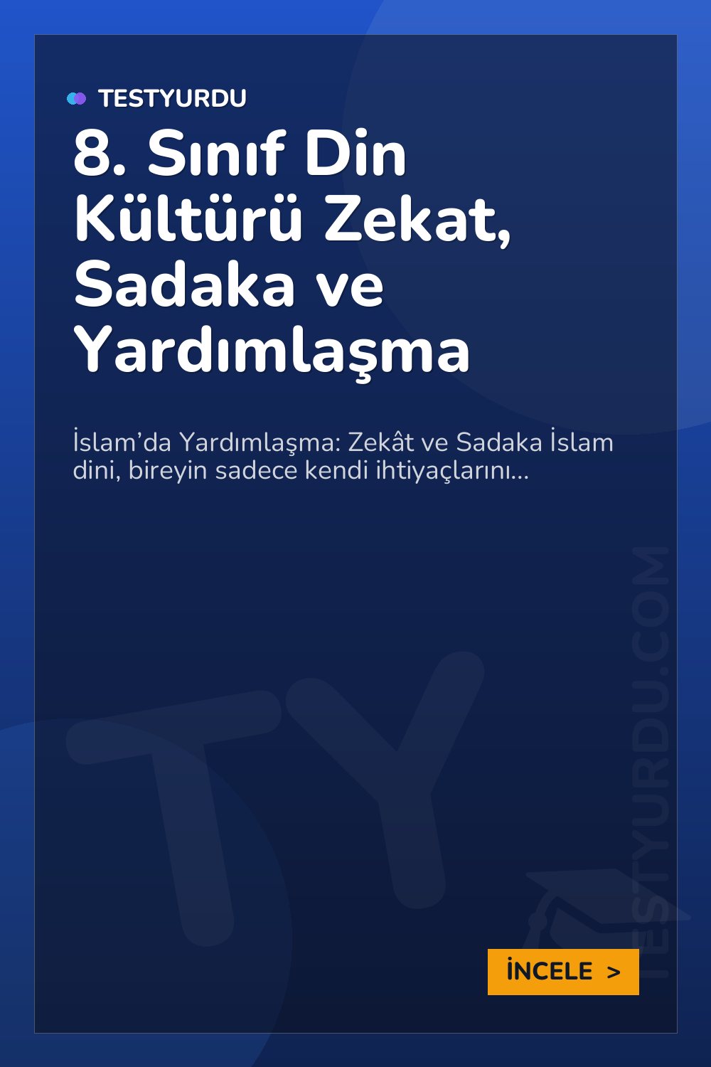 8. Sınıf Din Kültürü Zekat, Sadaka ve Yardımlaşma