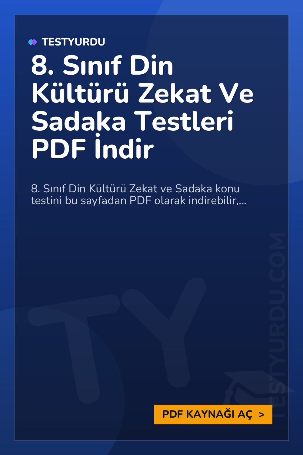 8. Sınıf Din Kültürü Zekat Ve Sadaka Testleri PDF İndir