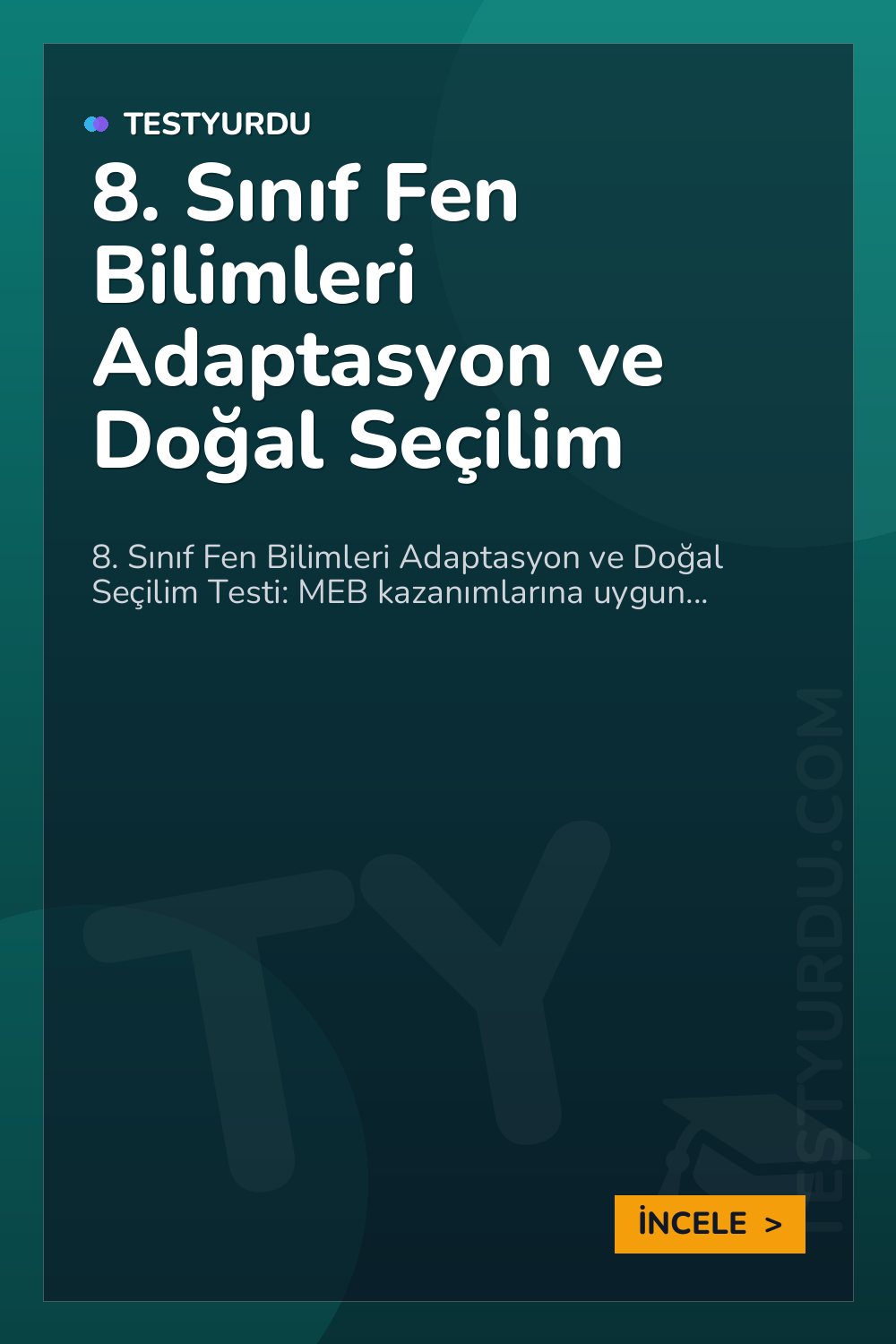8. Sınıf Fen Bilimleri Adaptasyon ve Doğal Seçilim