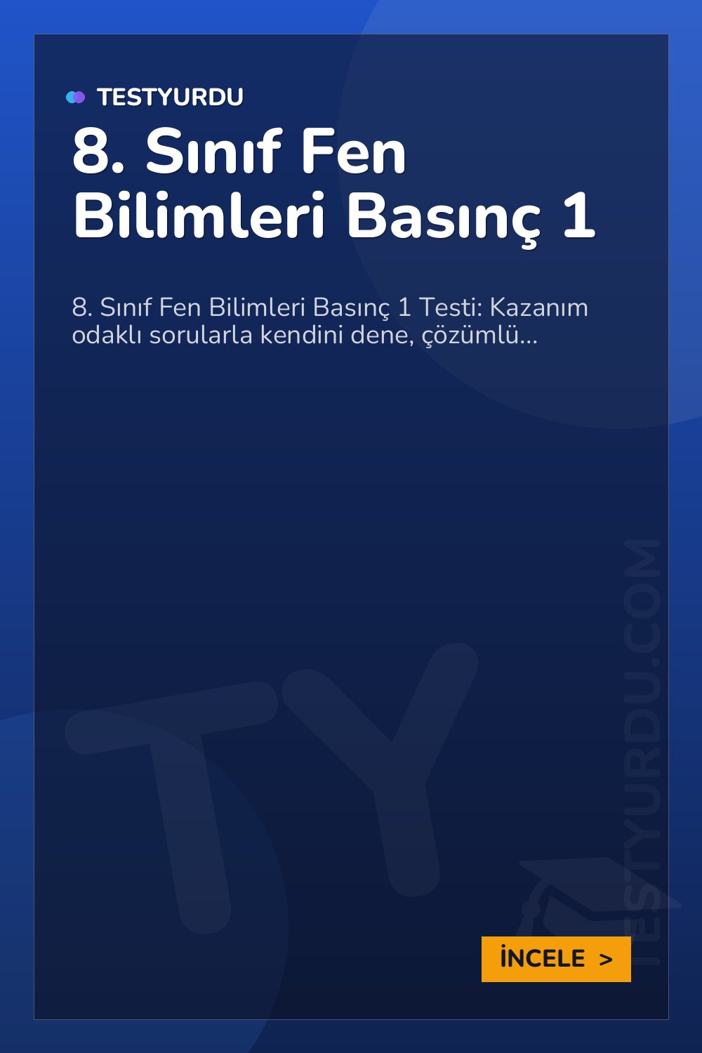 8. Sınıf Fen Bilimleri Basınç 1