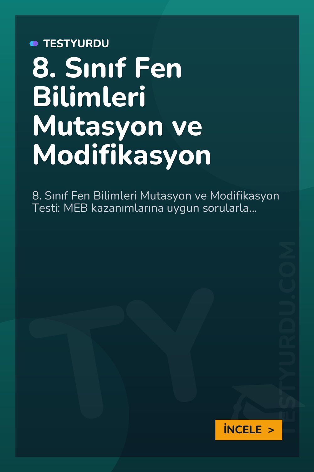 8. Sınıf Fen Bilimleri Mutasyon ve Modifikasyon