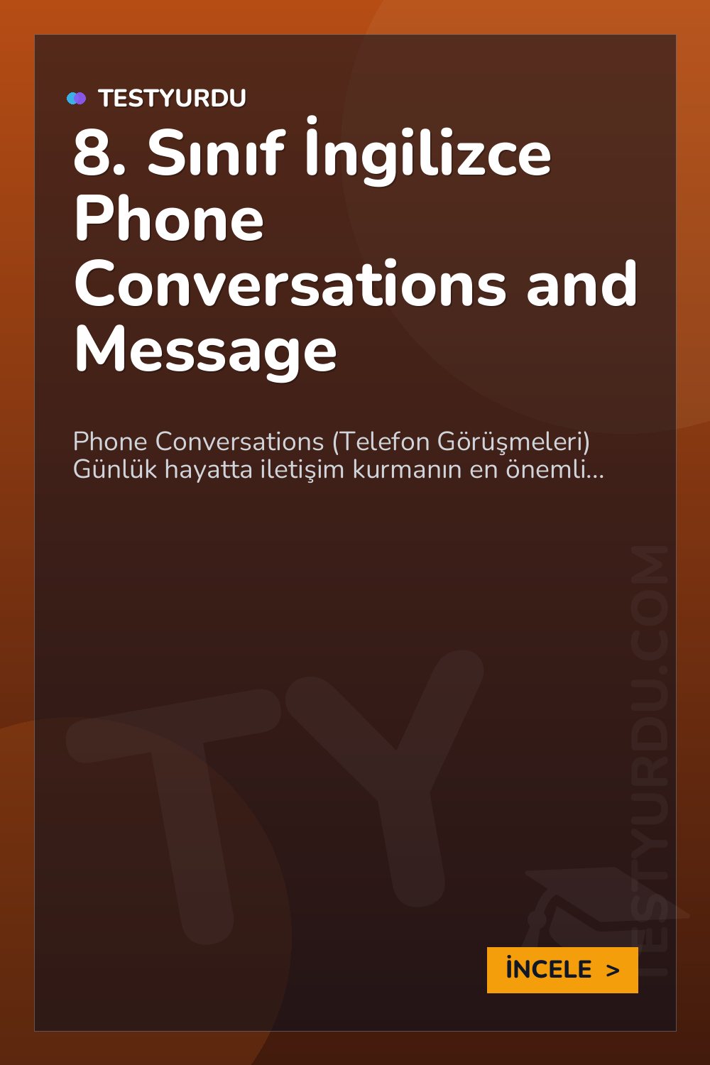 8. Sınıf İngilizce Phone Conversations and Message