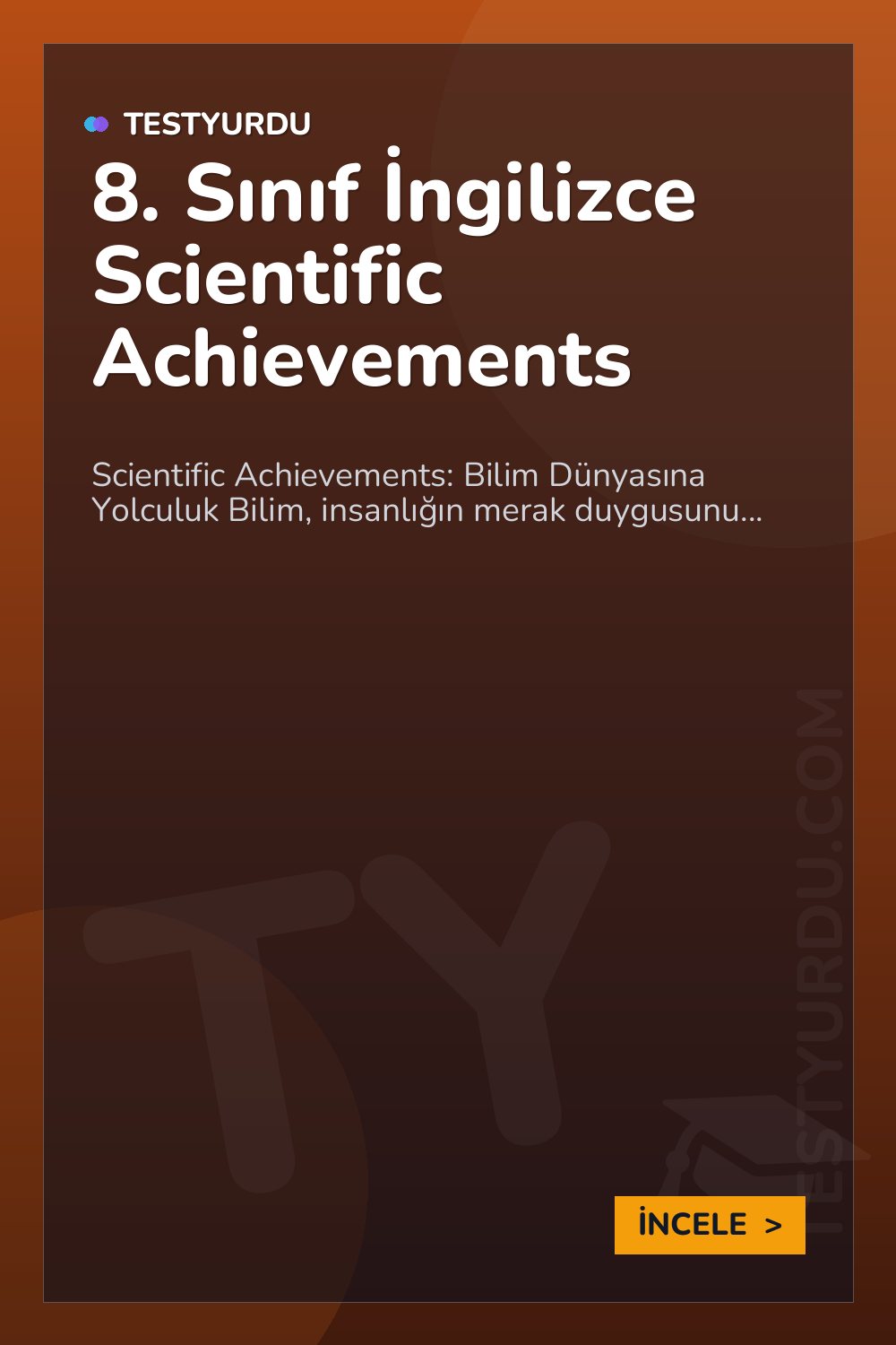 8. Sınıf İngilizce Scientific Achievements