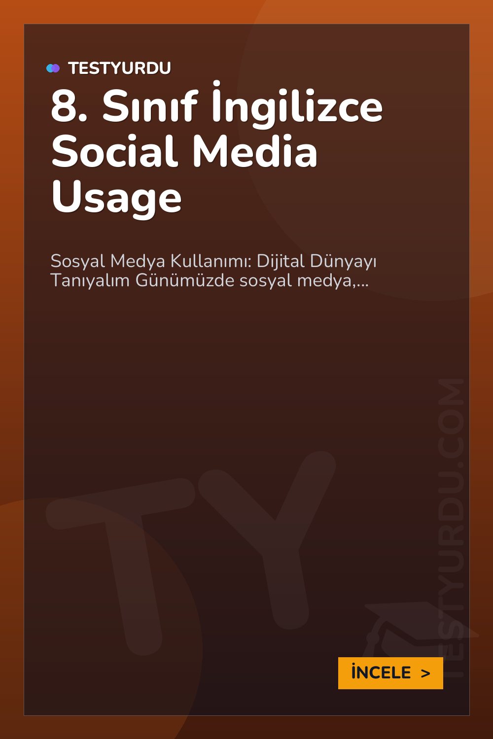 8. Sınıf İngilizce Social Media Usage