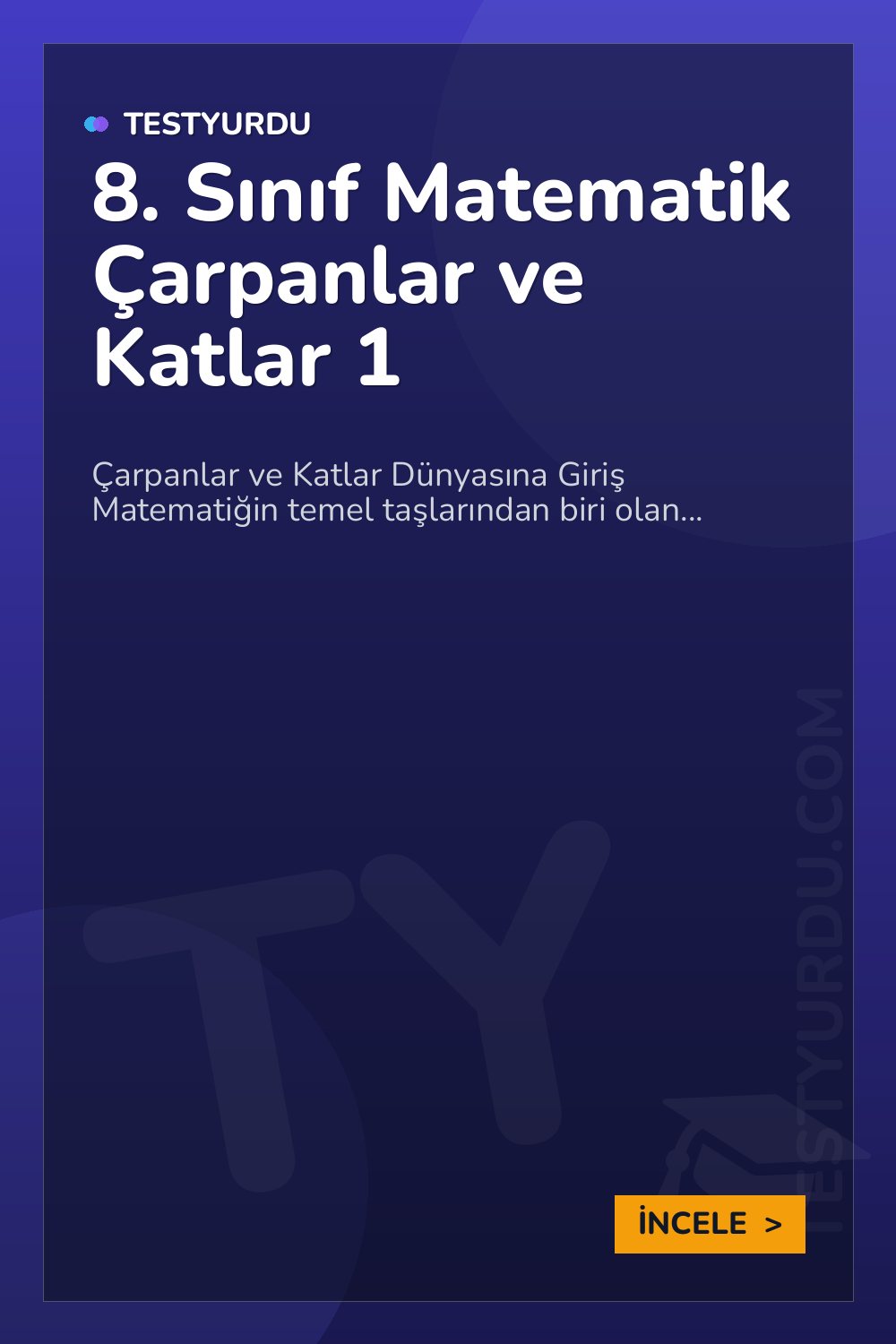 8. Sınıf Matematik Çarpanlar ve Katlar 1
