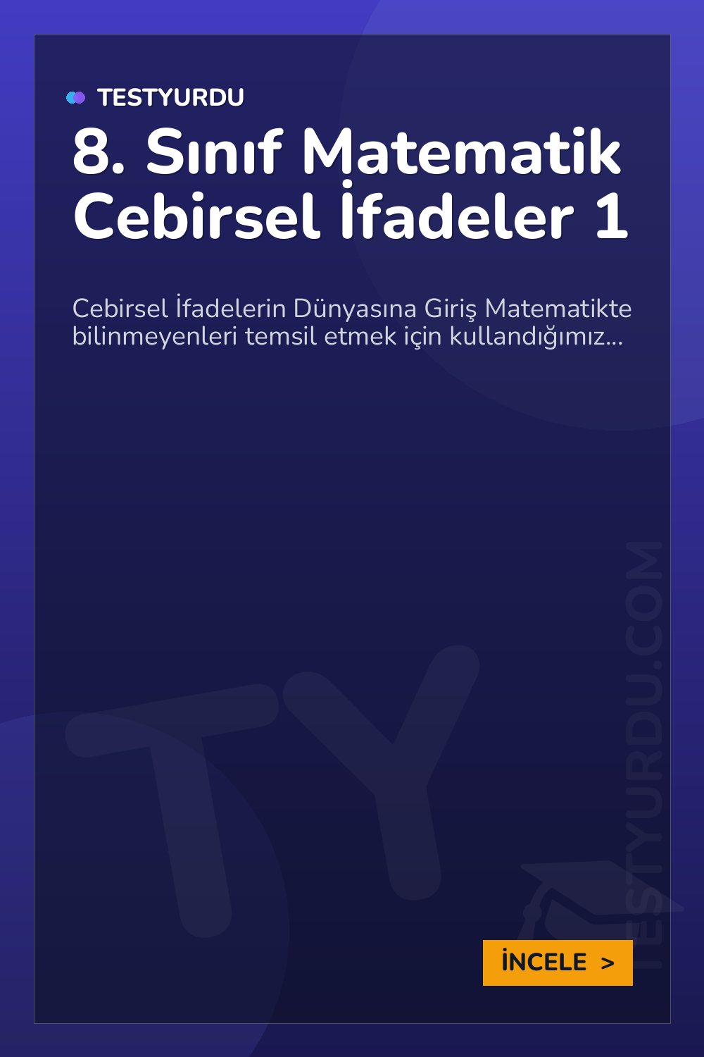 8. Sınıf Matematik Cebirsel İfadeler 1