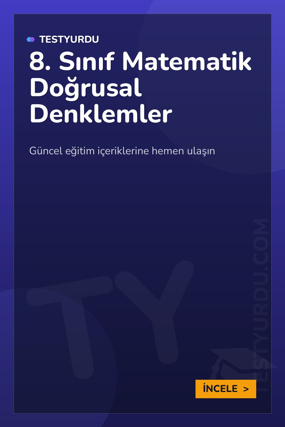 8. Sınıf Matematik Doğrusal Denklemler