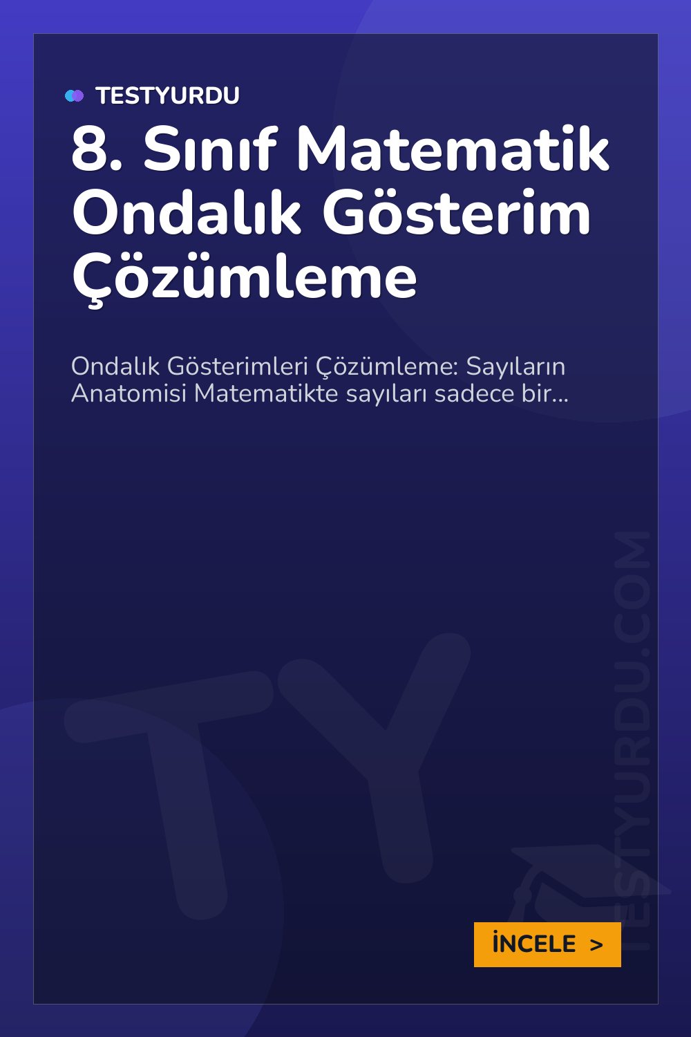 8. Sınıf Matematik Ondalık Gösterim Çözümleme