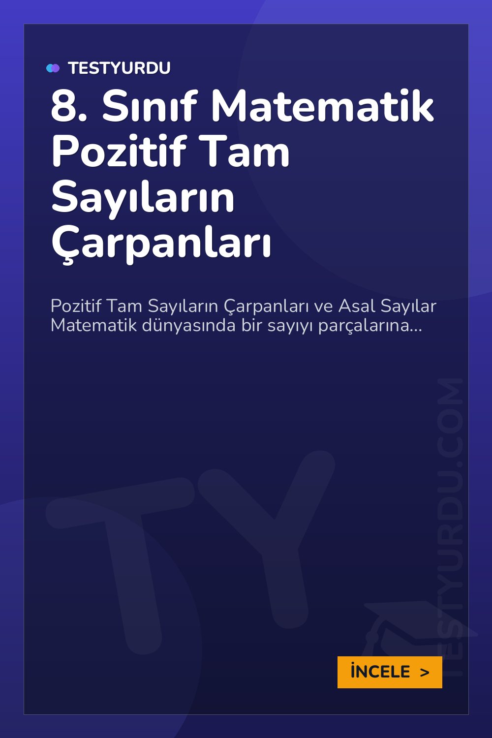 8. Sınıf Matematik Pozitif Tam Sayıların Çarpanları