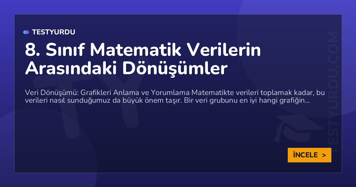 8. Sınıf Matematik Verilerin Arasındaki Dönüşümler 1 8. Sınıf Matematik Verilerin Arasındaki Dönüşümler
