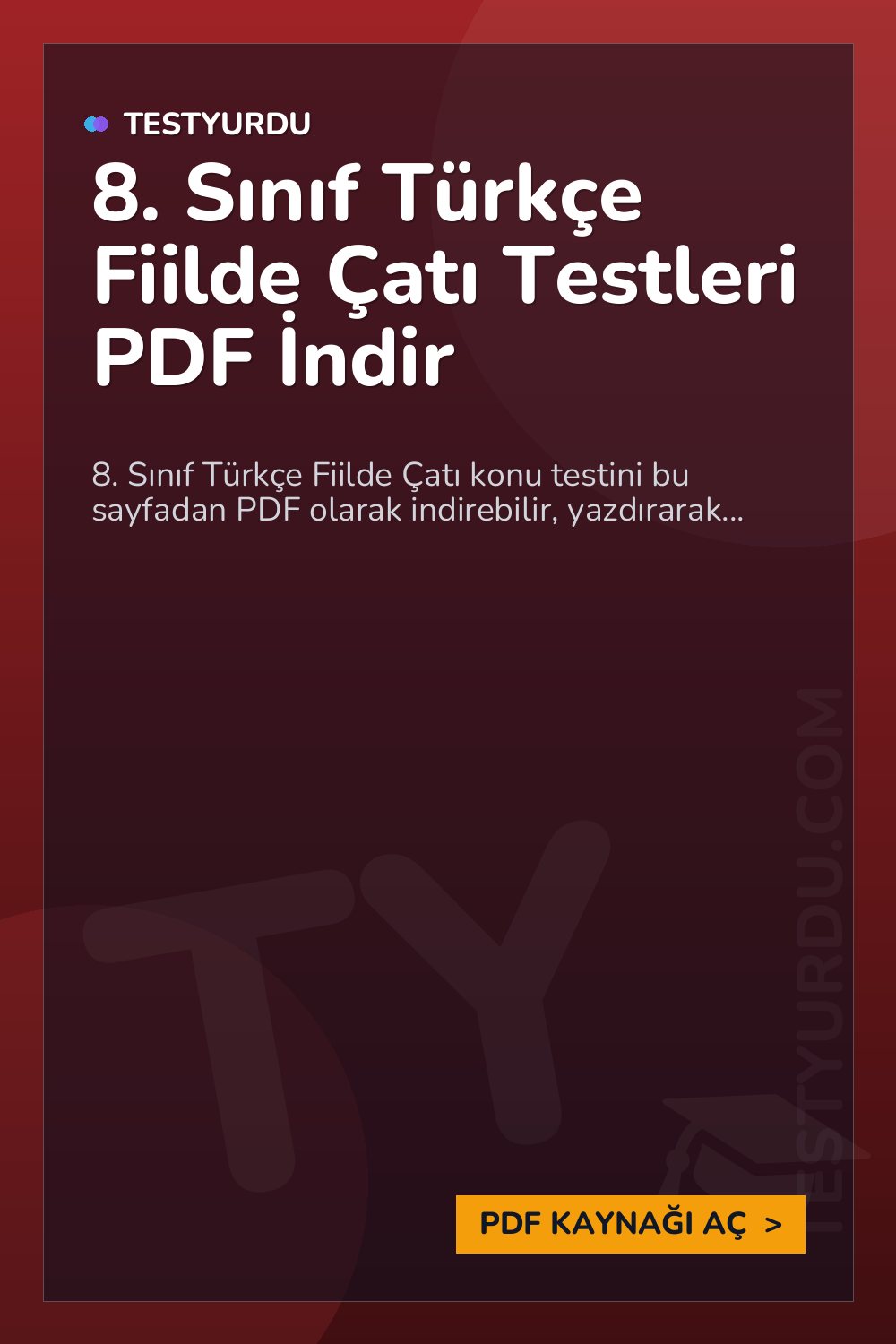 8. Sınıf Türkçe Fiilde Çatı Testleri PDF İndir