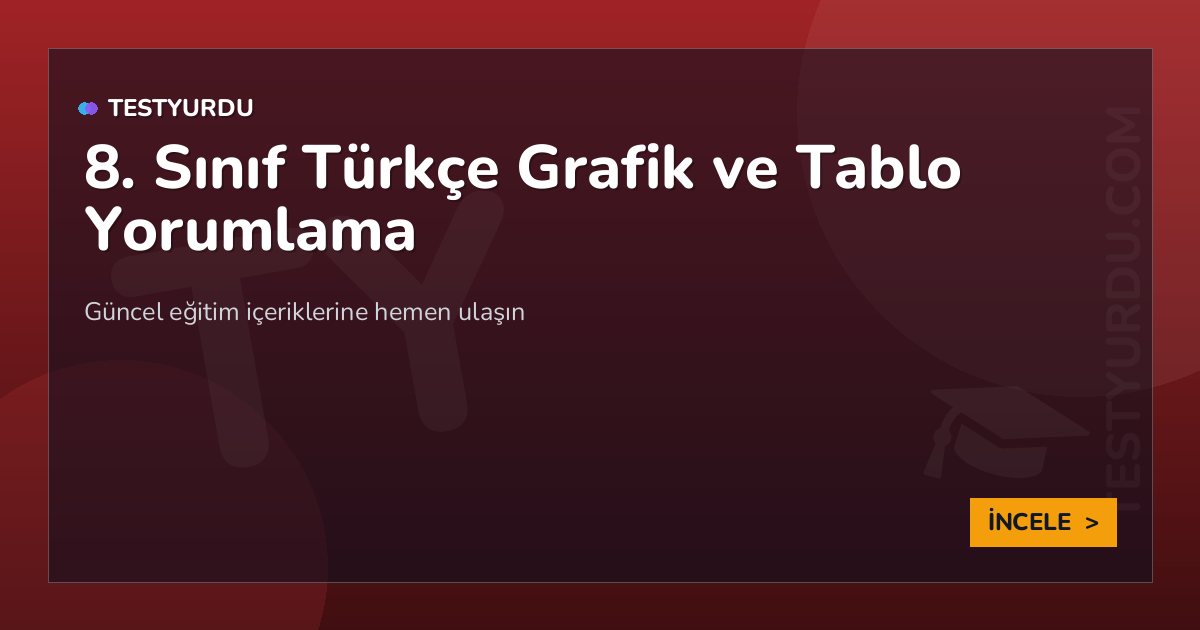 8. Sınıf Türkçe Grafik ve Tablo Yorumlama 2 8. Sınıf Türkçe Grafik ve Tablo Yorumlama