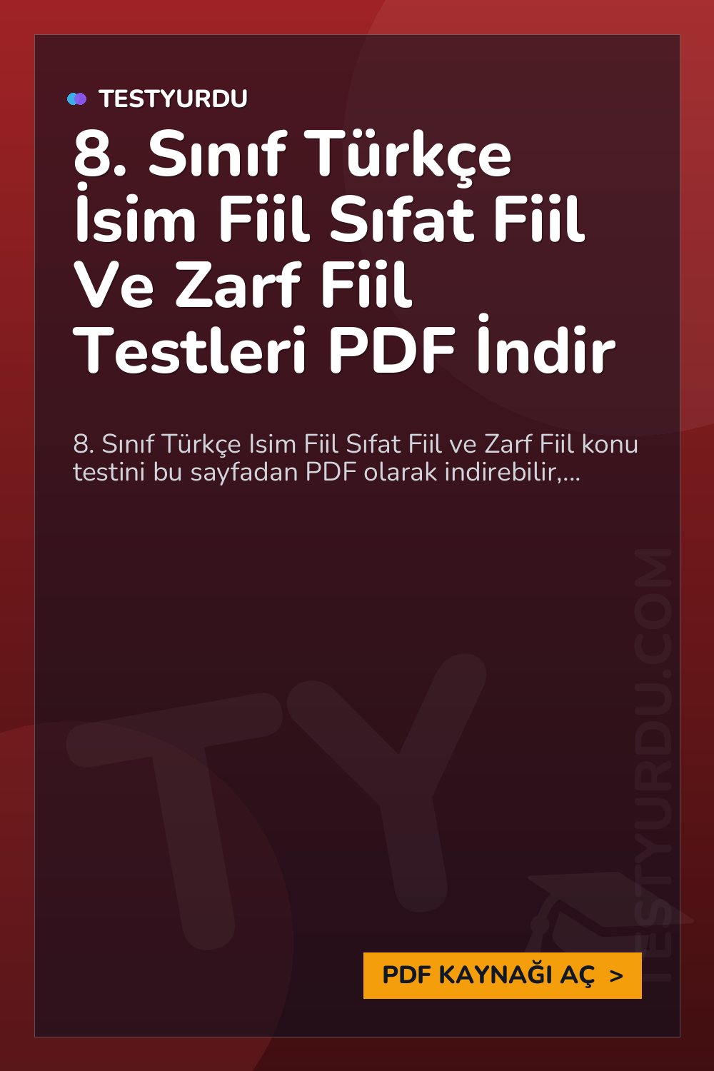 8. Sınıf Türkçe İsim Fiil Sıfat Fiil Ve Zarf Fiil Testleri PDF İndir