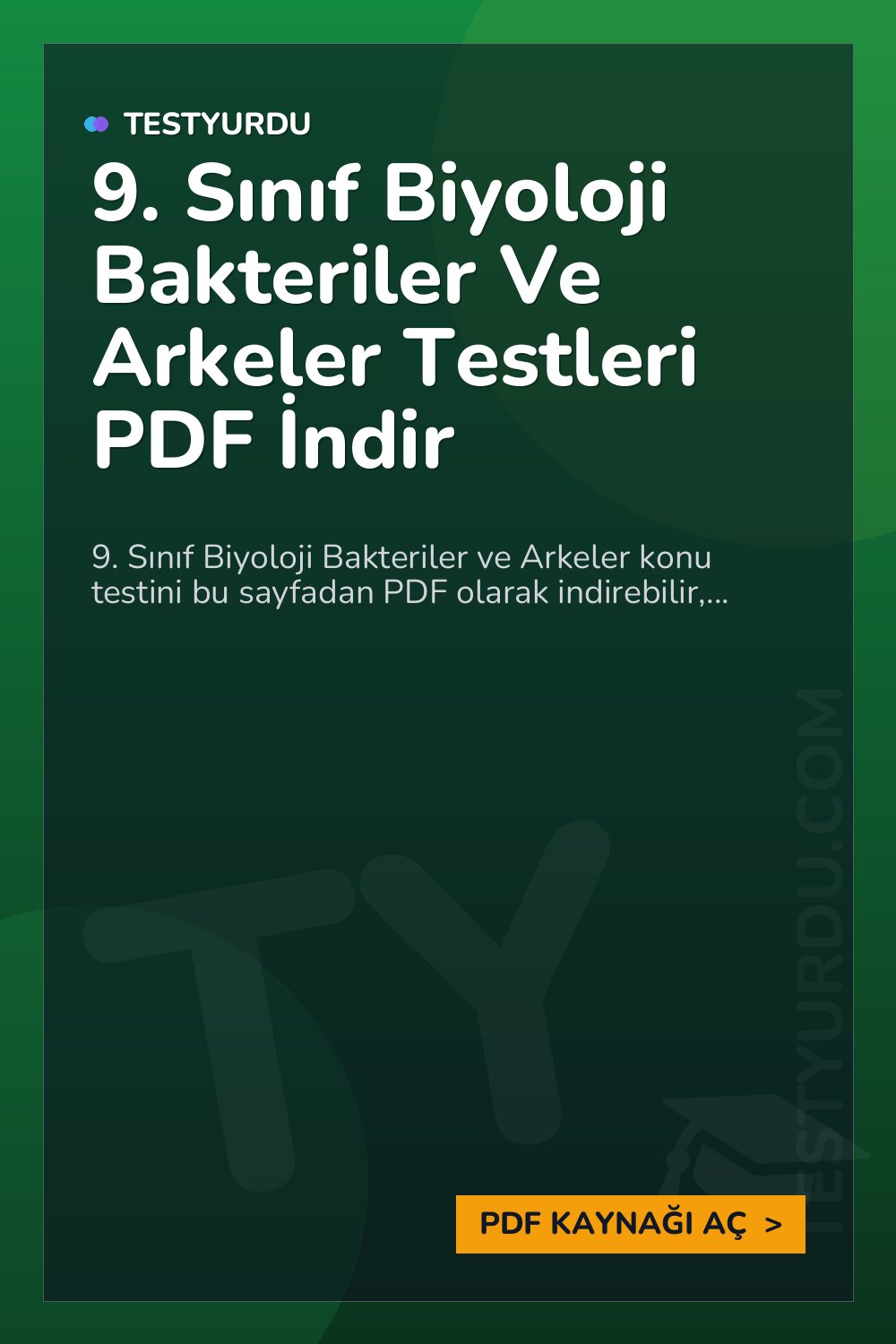 9. Sınıf Biyoloji Bakteriler Ve Arkeler Testleri PDF İndir