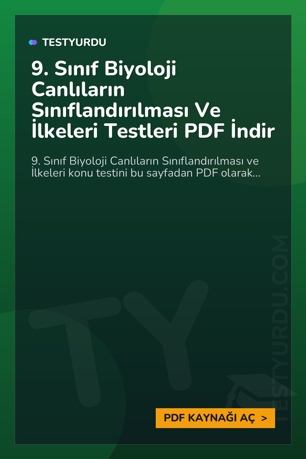 9. Sınıf Biyoloji Canlıların Sınıflandırılması Ve İlkeleri Testleri PDF İndir