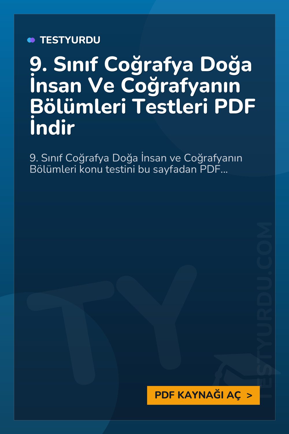 9. Sınıf Coğrafya Doğa İnsan Ve Coğrafyanın Bölümleri Testleri PDF İndir