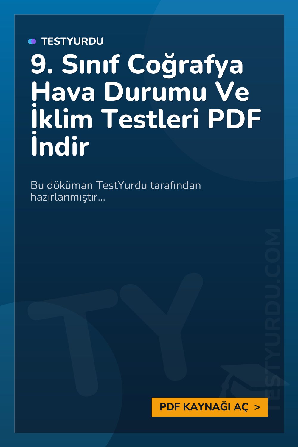 9. Sınıf Coğrafya Hava Durumu Ve İklim Testleri PDF İndir