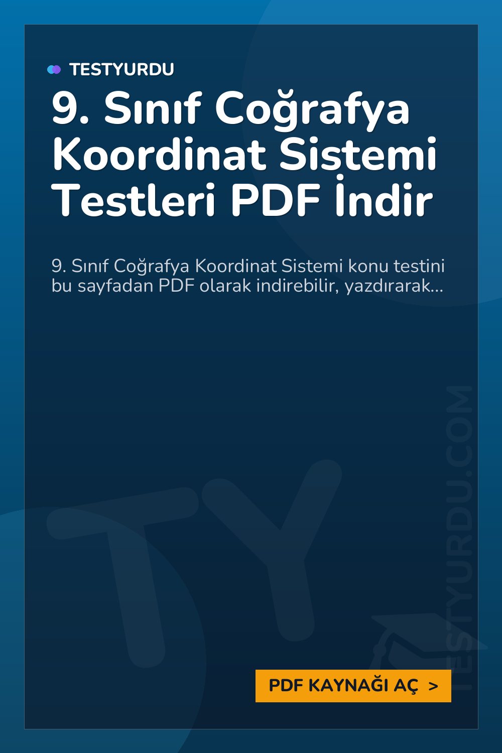 9. Sınıf Coğrafya Koordinat Sistemi Testleri PDF İndir