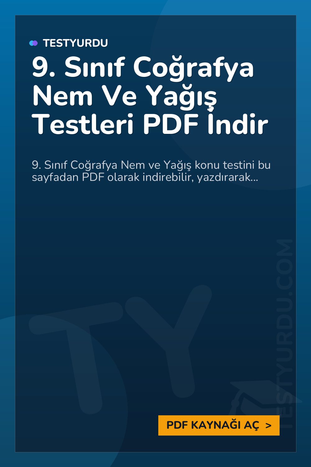 9. Sınıf Coğrafya Nem Ve Yağış Testleri PDF İndir