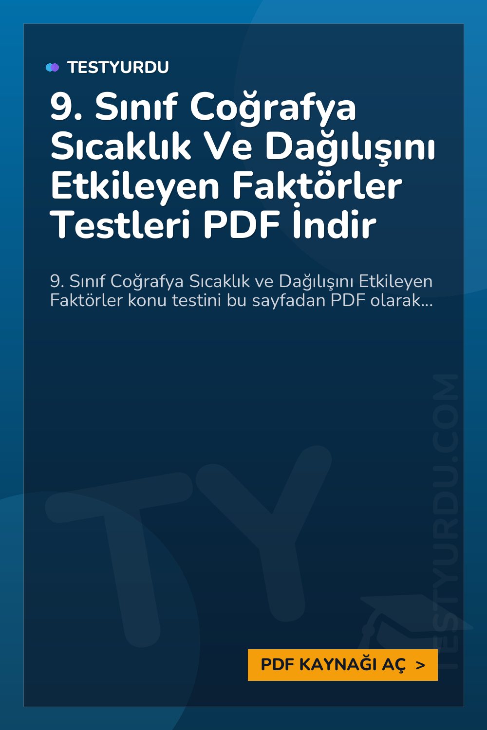 9. Sınıf Coğrafya Sıcaklık Ve Dağılışını Etkileyen Faktörler Testleri PDF İndir