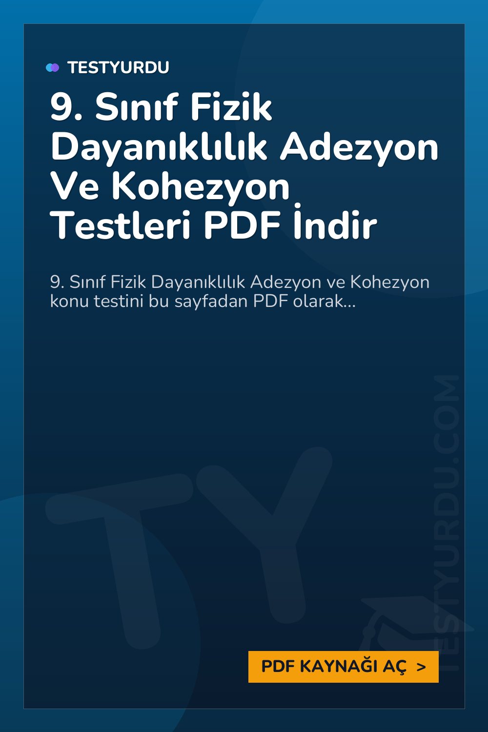 9. Sınıf Fizik Dayanıklılık Adezyon Ve Kohezyon Testleri PDF İndir