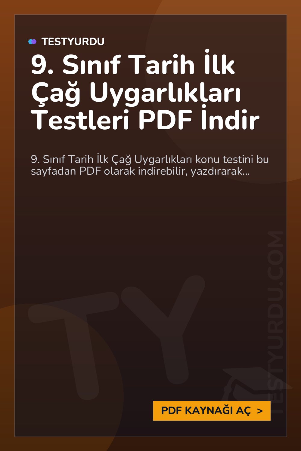 9. Sınıf Tarih İlk Çağ Uygarlıkları Testleri PDF İndir
