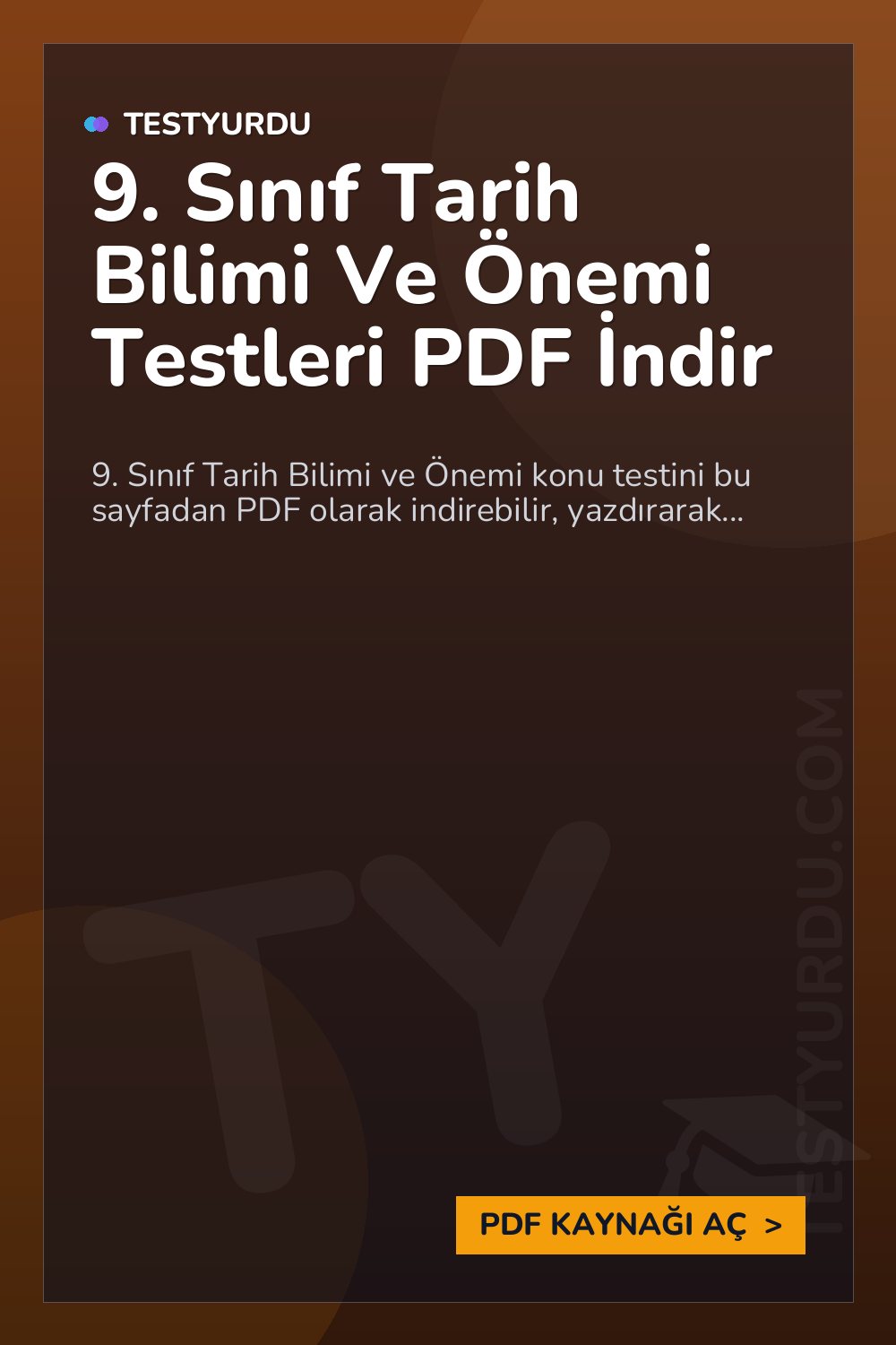9. Sınıf Tarih Bilimi Ve Önemi Testleri PDF İndir