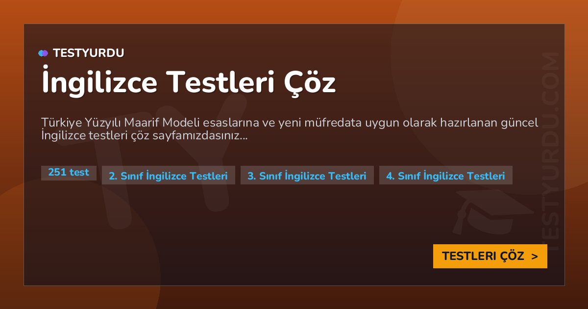 İngilizce Testleri Çöz 1 İngilizce Testleri Çöz