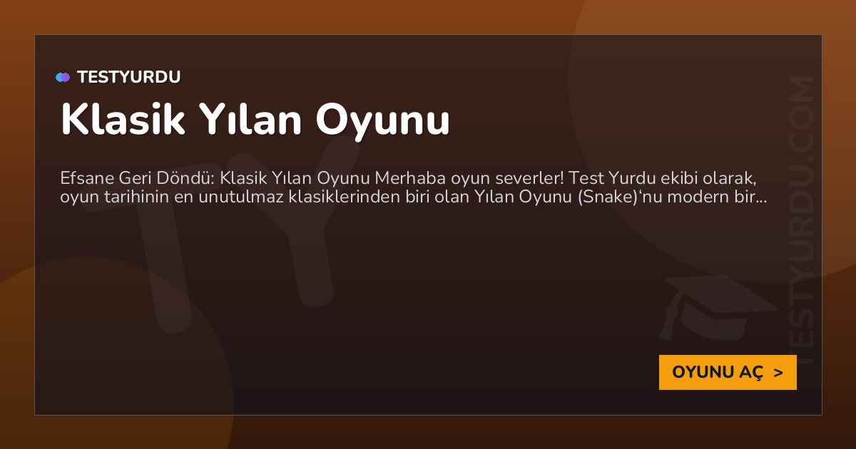 Klasik Yılan Oyunu 1 Klasik Yılan Oyunu