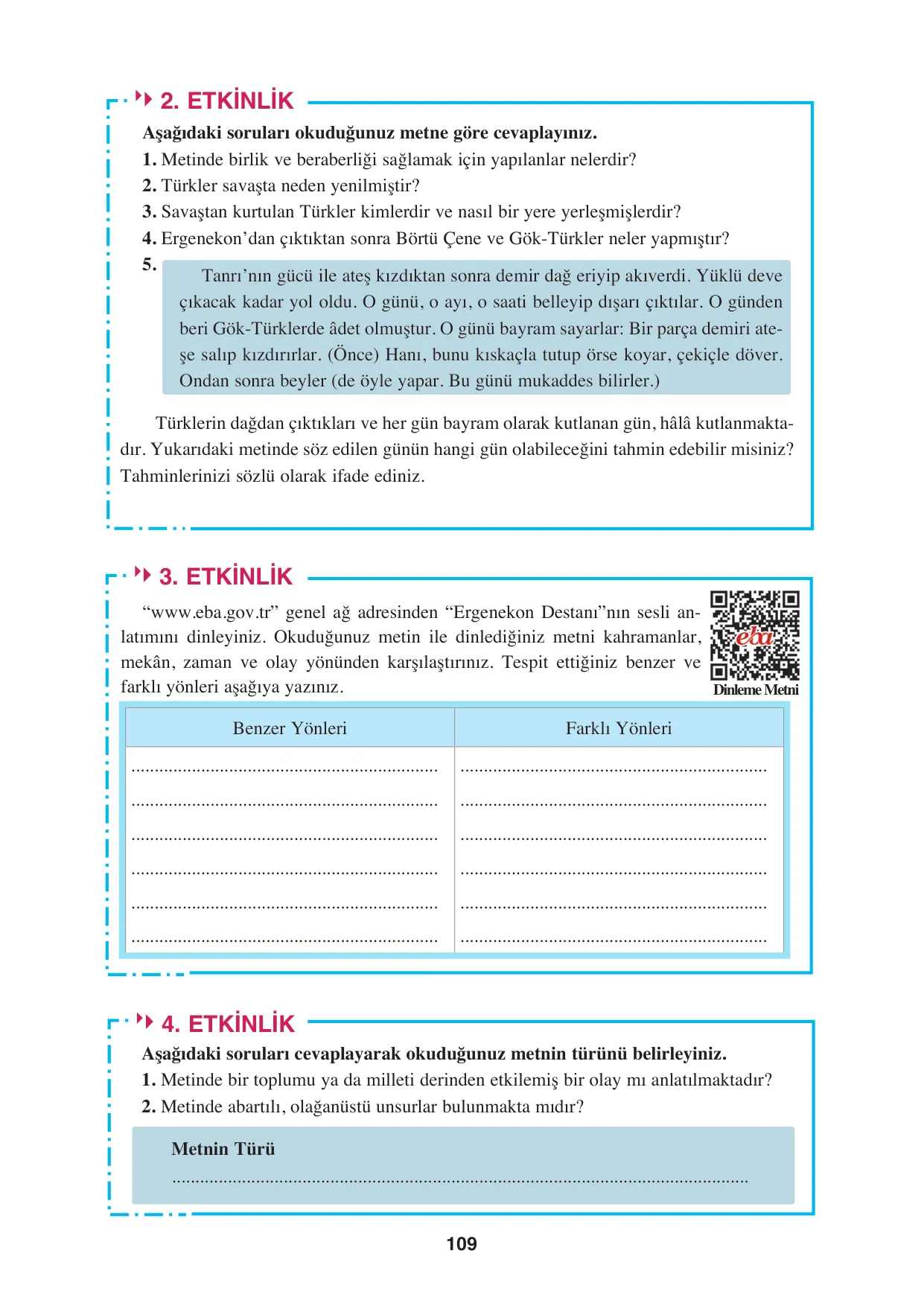 8. Sınıf Türkçe Ders Kitabı Cevapları - Hecce Yayınları Sayfa 109 Çözüm Görseli 8. Sınıf Türkçe Ders Kitabı Cevapları - Hecce Yayınları Sayfa 109 Cevabı