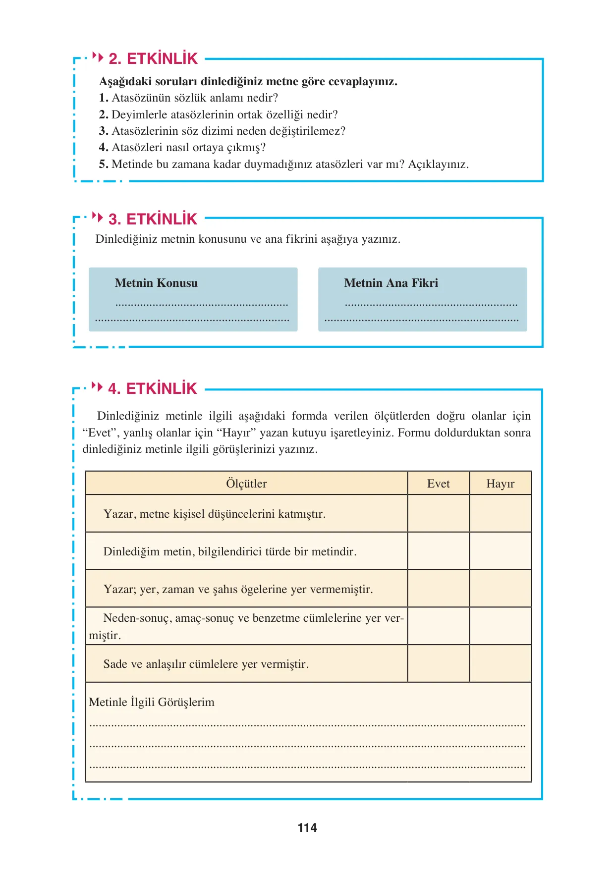 8. Sınıf Türkçe Ders Kitabı Cevapları - Hecce Yayınları Sayfa 114 Çözüm Görseli 8. Sınıf Türkçe Ders Kitabı Cevapları - Hecce Yayınları Sayfa 114 Cevabı