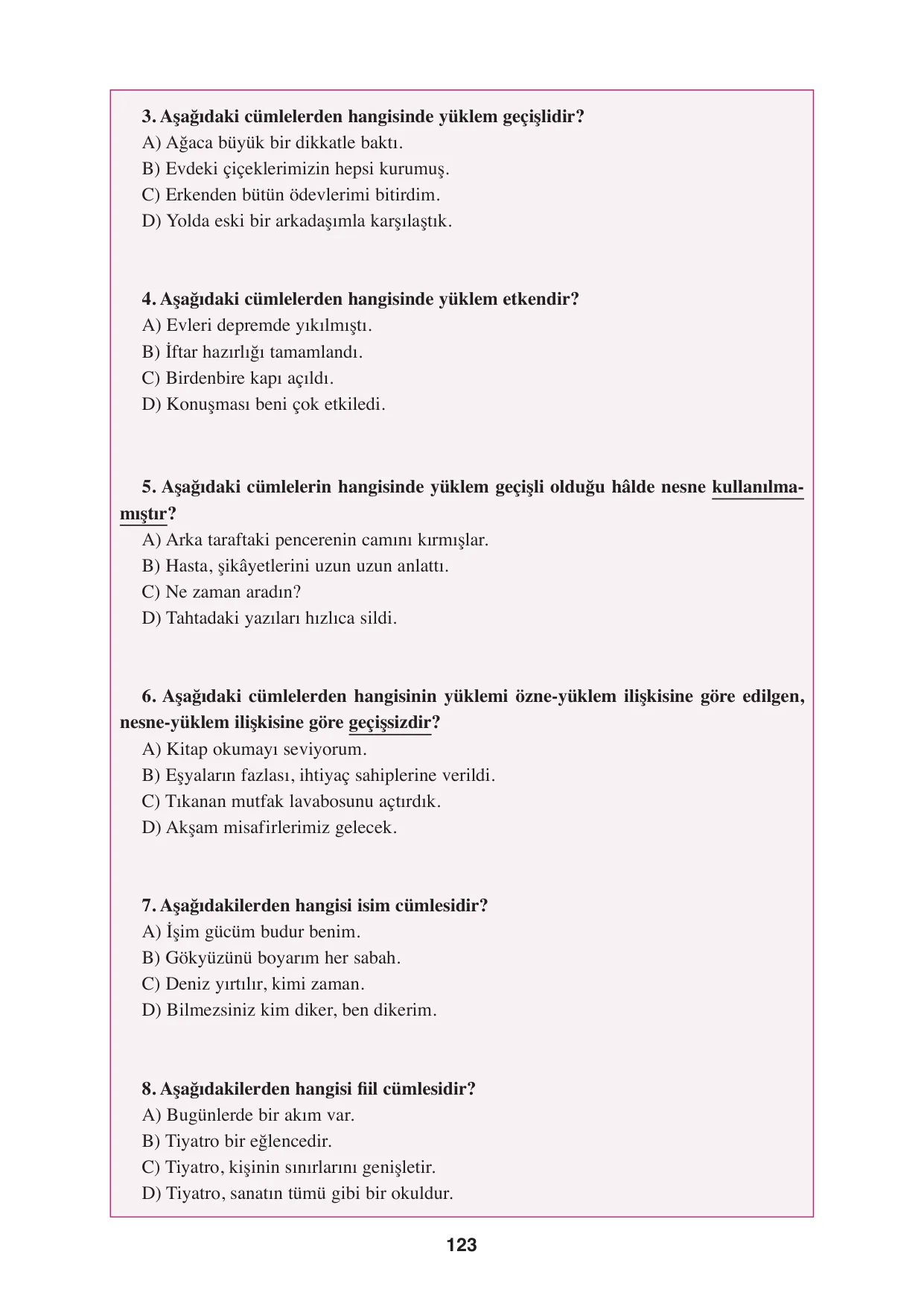 8. Sınıf Türkçe Ders Kitabı Cevapları - Hecce Yayınları Sayfa 123 Çözüm Görseli 8. Sınıf Türkçe Ders Kitabı Cevapları - Hecce Yayınları Sayfa 123 Cevabı