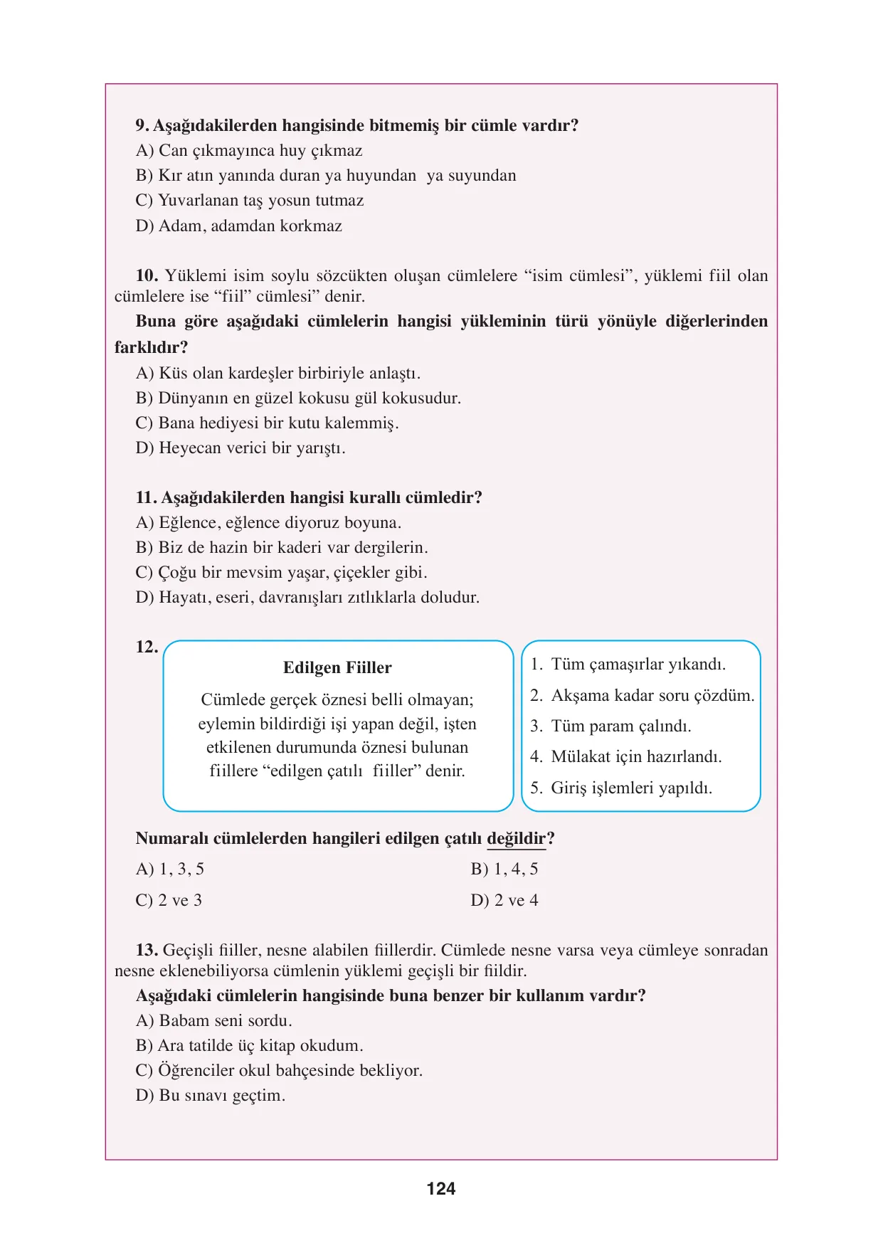 8. Sınıf Türkçe Ders Kitabı Cevapları - Hecce Yayınları Sayfa 124 Çözüm Görseli 8. Sınıf Türkçe Ders Kitabı Cevapları - Hecce Yayınları Sayfa 124 Cevabı