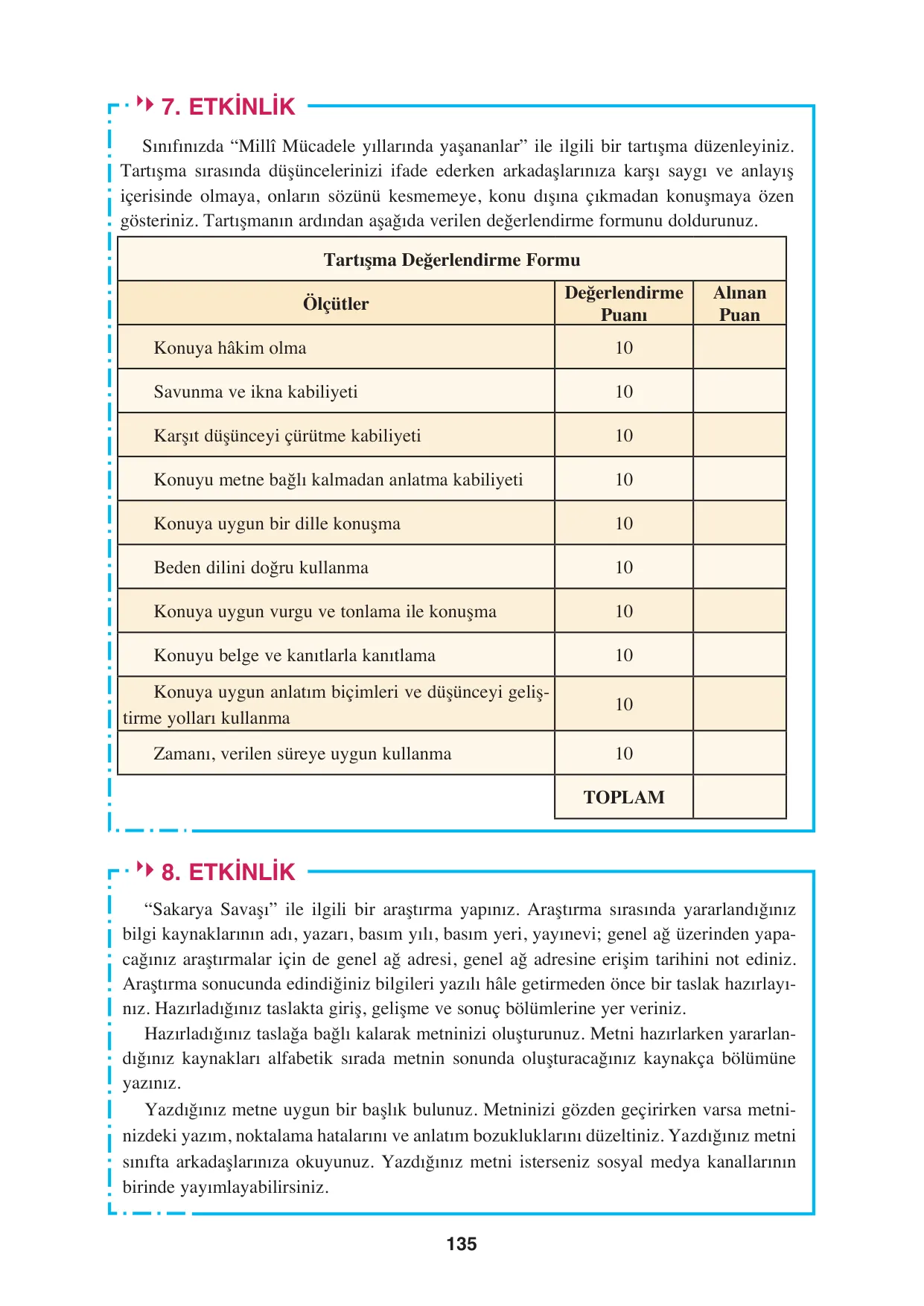 8. Sınıf Türkçe Ders Kitabı Cevapları - Hecce Yayınları Sayfa 135 Çözüm Görseli 8. Sınıf Türkçe Ders Kitabı Cevapları - Hecce Yayınları Sayfa 135 Cevabı