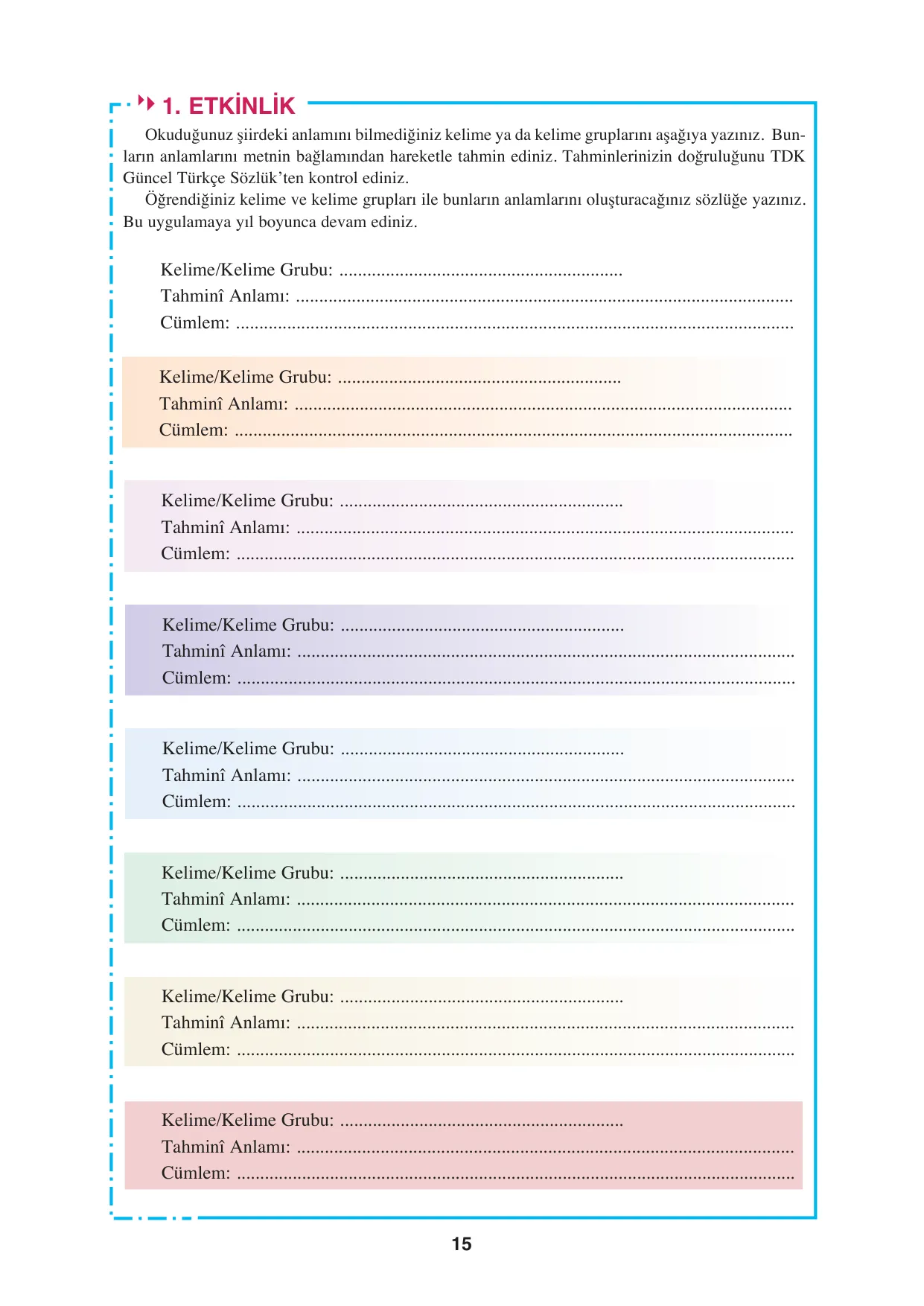 8. Sınıf Türkçe Ders Kitabı Cevapları - Hecce Yayınları Sayfa 15 Çözüm Görseli 8. Sınıf Türkçe Ders Kitabı Cevapları - Hecce Yayınları Sayfa 15 Cevabı