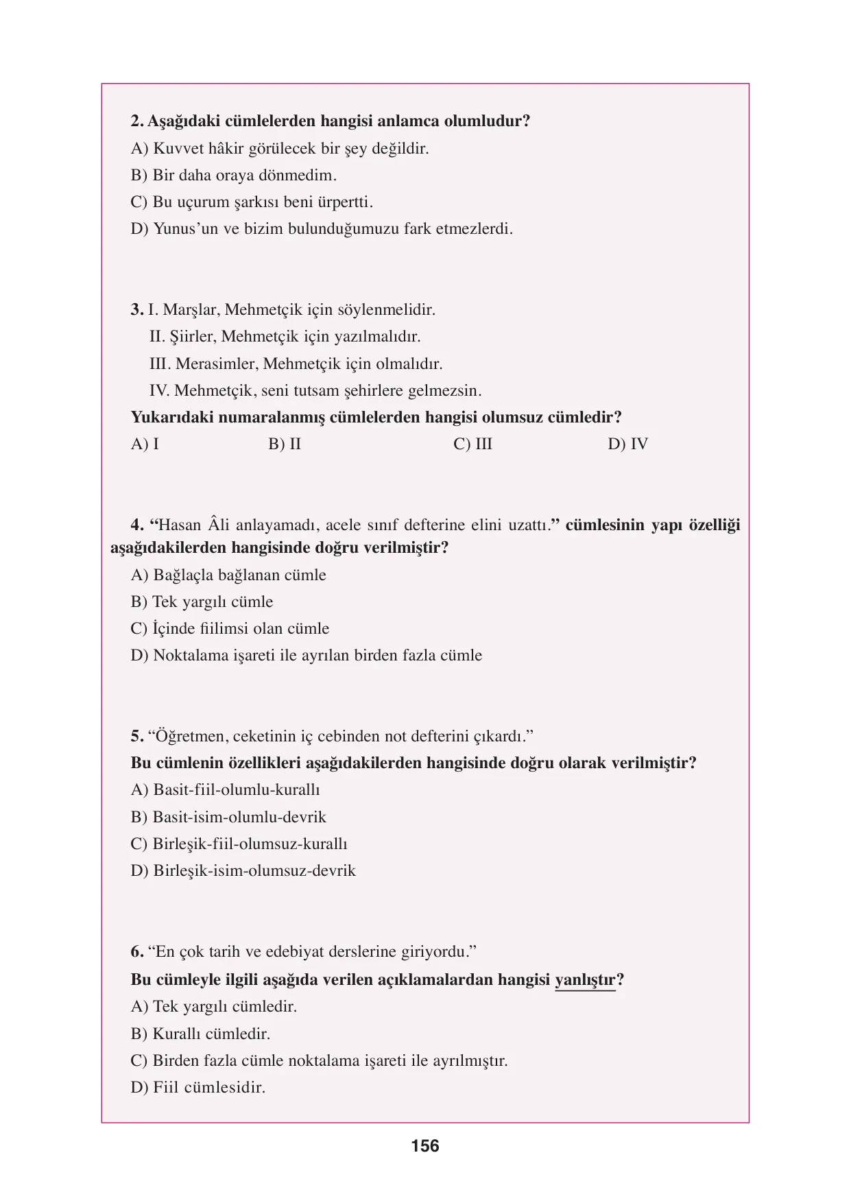 8. Sınıf Türkçe Ders Kitabı Cevapları - Hecce Yayınları Sayfa 156 Çözüm Görseli 8. Sınıf Türkçe Ders Kitabı Cevapları - Hecce Yayınları Sayfa 156 Cevabı