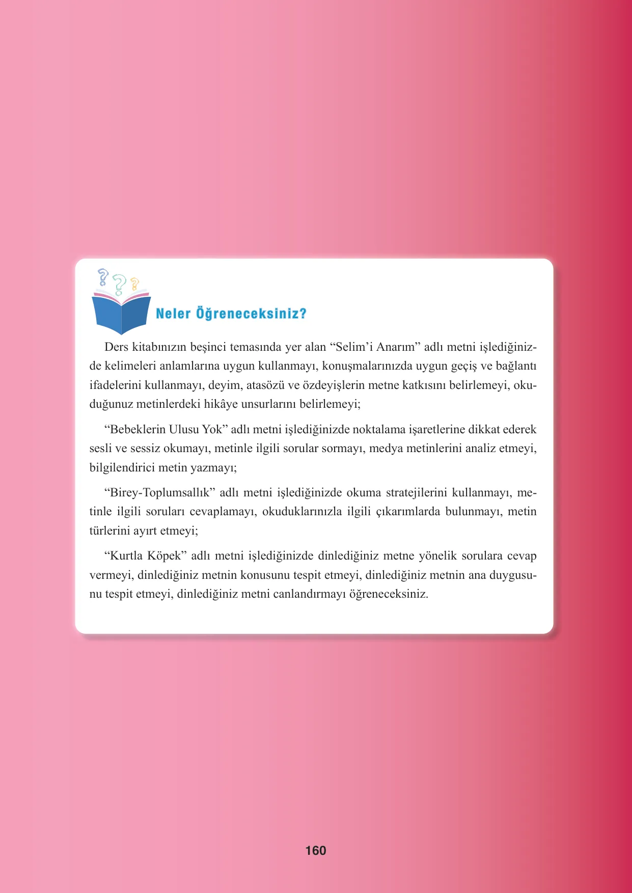 8. Sınıf Türkçe Ders Kitabı Cevapları - Hecce Yayınları Sayfa 160 Çözüm Görseli 8. Sınıf Türkçe Ders Kitabı Cevapları - Hecce Yayınları Sayfa 160 Cevabı