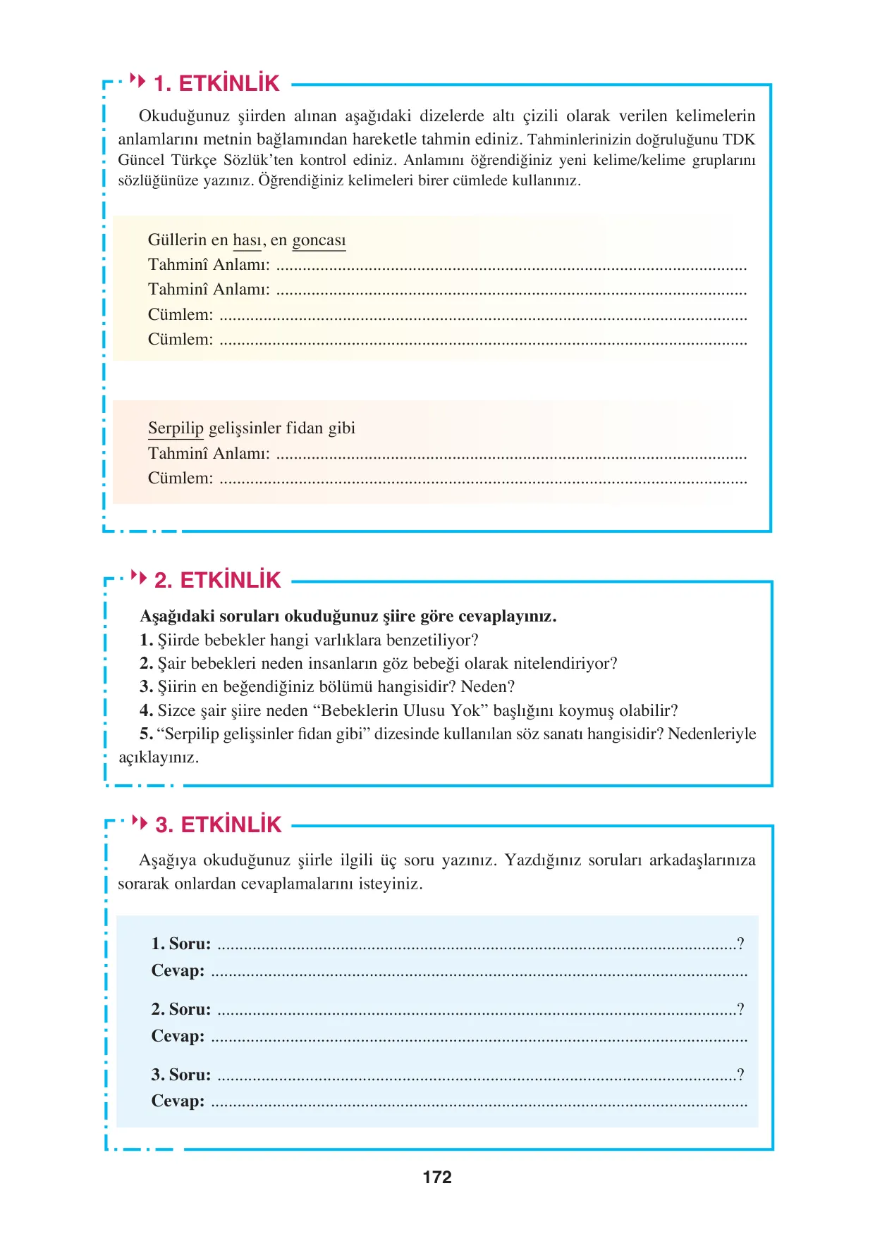 8. Sınıf Türkçe Ders Kitabı Cevapları - Hecce Yayınları Sayfa 172 Çözüm Görseli 8. Sınıf Türkçe Ders Kitabı Cevapları - Hecce Yayınları Sayfa 172 Cevabı