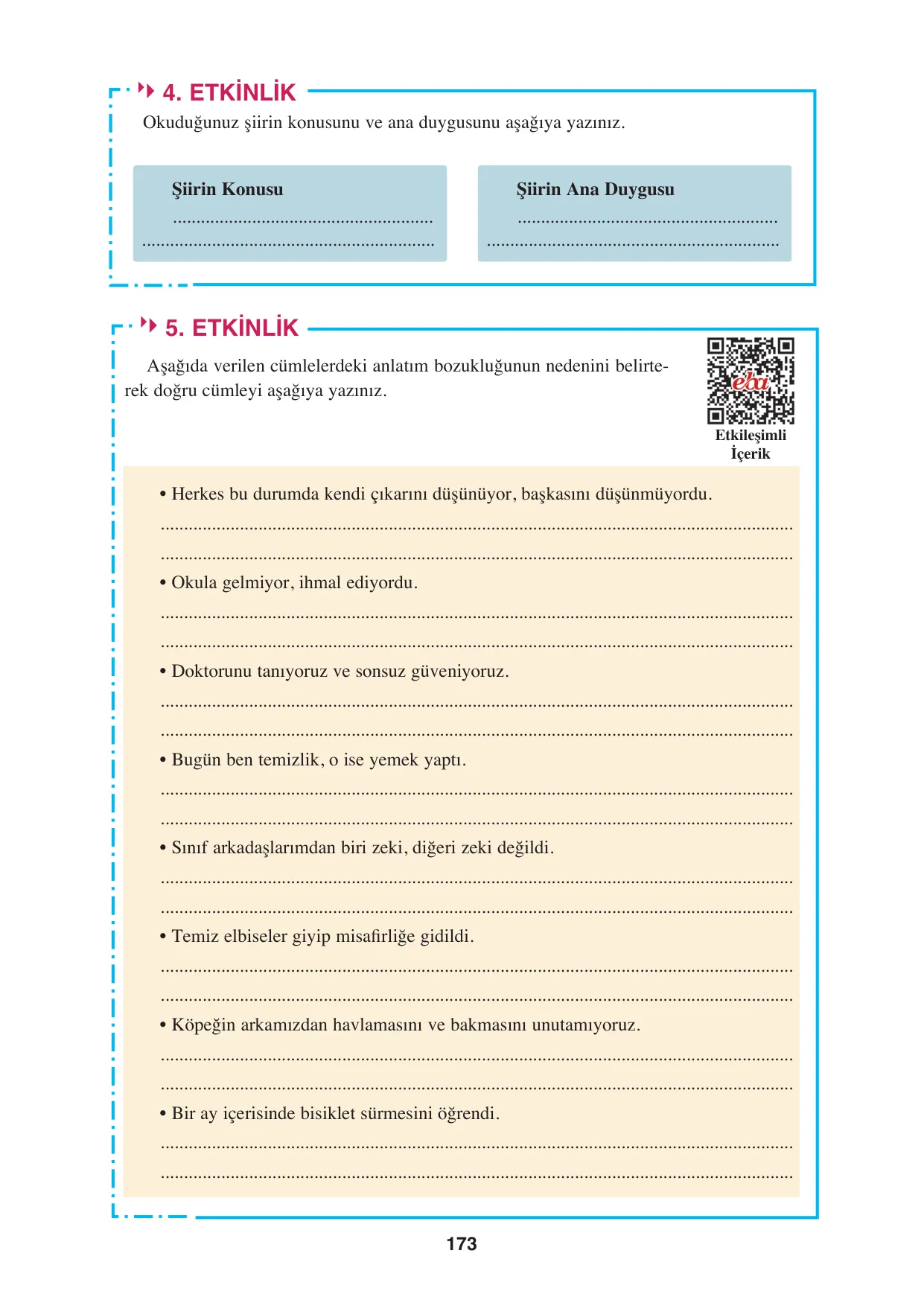 8. Sınıf Türkçe Ders Kitabı Cevapları - Hecce Yayınları Sayfa 173 Çözüm Görseli 8. Sınıf Türkçe Ders Kitabı Cevapları - Hecce Yayınları Sayfa 173 Cevabı